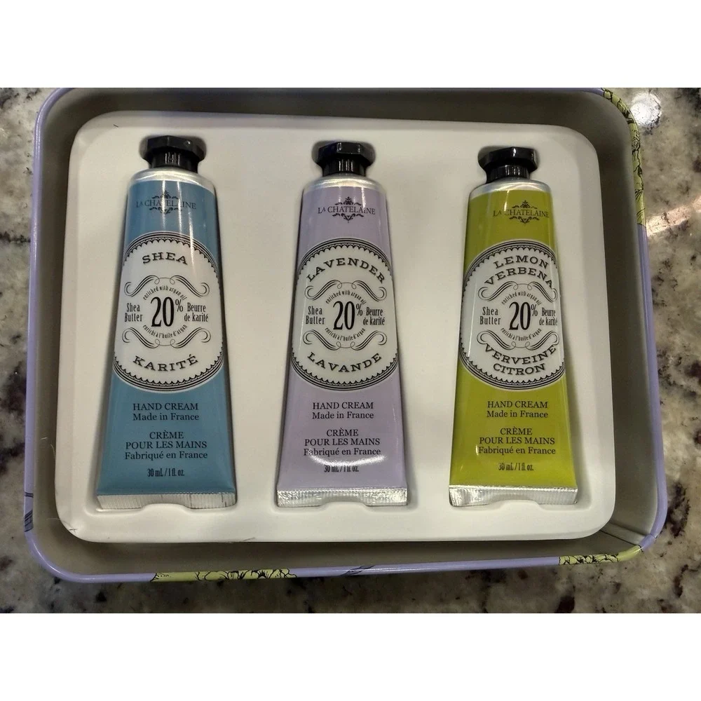 Crème Pour Les Mains Set Of 3 Hand Creams Lavender,‎ Lemon, Shea Tin Sealed NEW